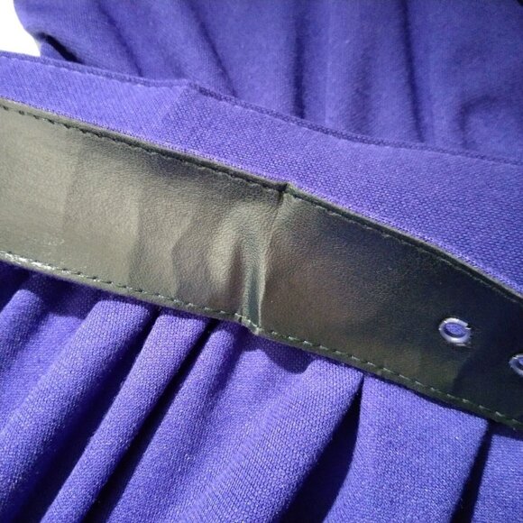 Vintage 80s Purple Dress Size 10 Button Scalloped V Neck Long Sleeve Modest READ - Picture 13 of 16